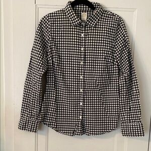 Black and White Checkered Button-Up Shirt